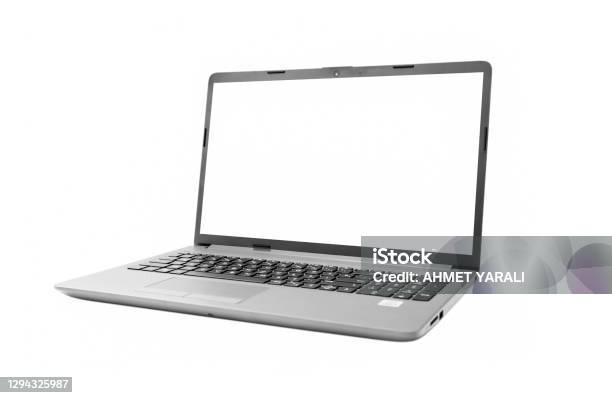 Isolated Laptop On White Background Stock Photo Stock Photo - Download Image Now - Laptop, White Background, Cut Out