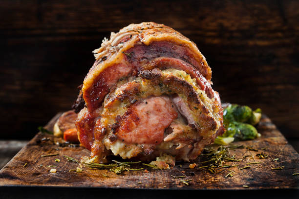 Stuffed Pork Roast with Roasted Vegetables