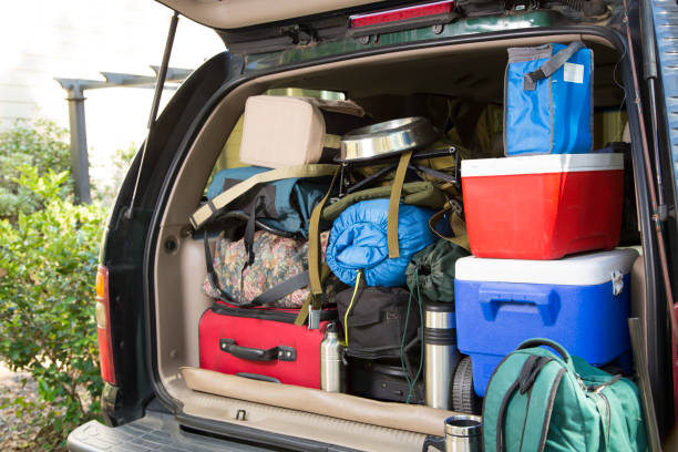istock Packing vehicle for camping vacation trip. 1294331871