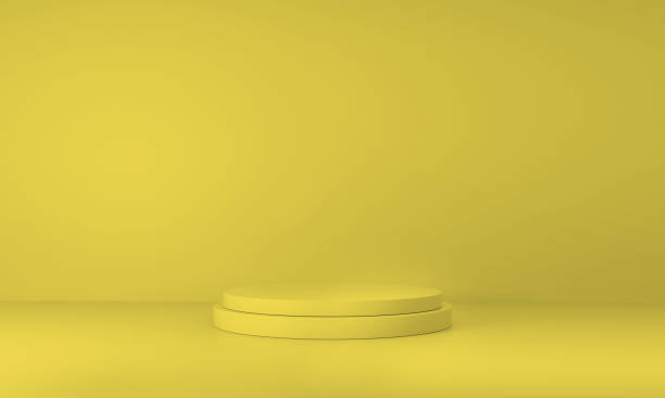 istock Mockup podium yellow lucky background. 1294332751