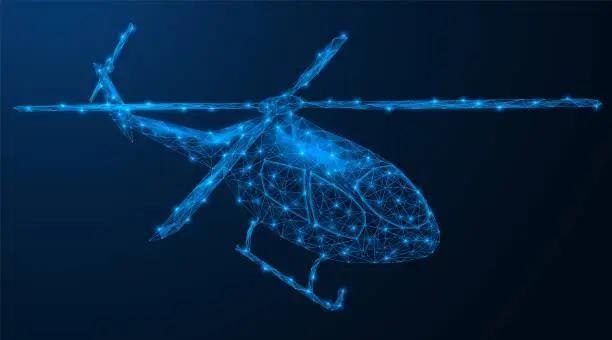 Vector illustration of Helicopter. An aerial vehicle.