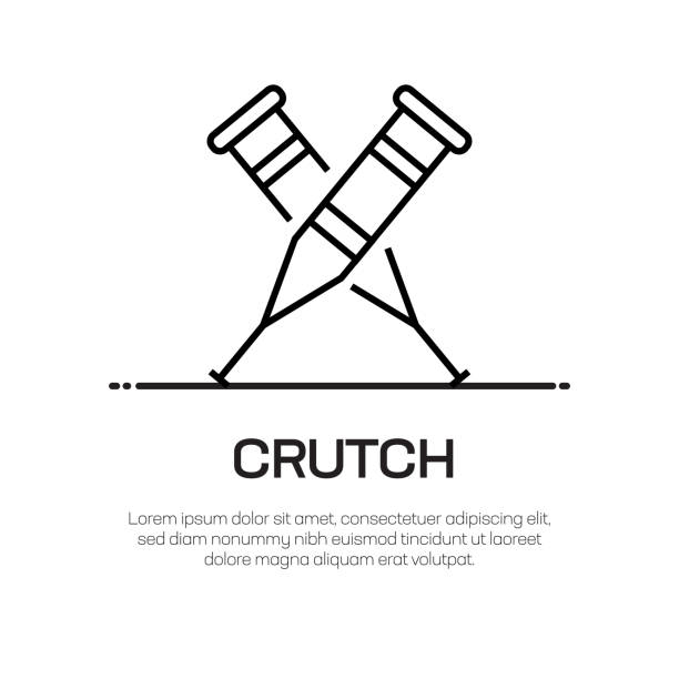 Crutch Vector Line Icon - Simple Thin Line Icon, Premium Quality Design Element Crutch Vector Line Icon - Simple Thin Line Icon, Premium Quality Design Element crutch stock illustrations