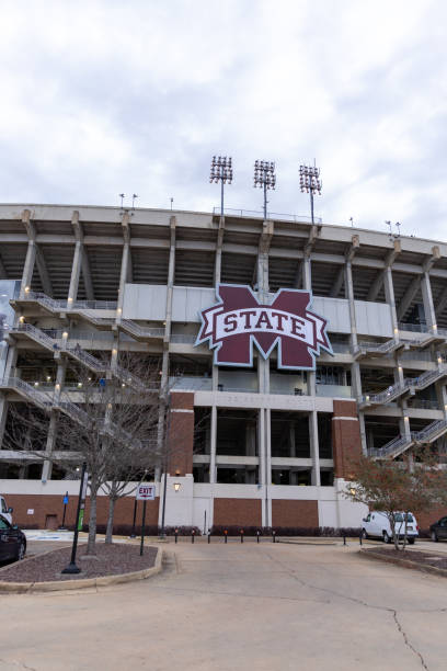 Starkville, MS: Davis Wade stadium, home to Mississippi State University Bulldogs football program Starkville, MS / USA - December 19, 2020: Davis Wade stadium, home to Mississippi State University Bulldogs football program mississippi state university stock pictures, royalty-free photos & images