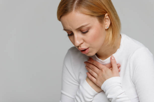 istock Breathing, respiratory problem, asthma attack, pressure, chest pain 1294344822