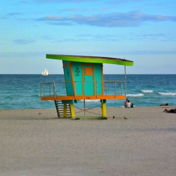 istock Colorful Lifeguard Hut in South Beach 1294345759