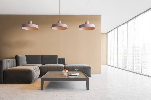istock Beige living room interior with sofa 1294346581