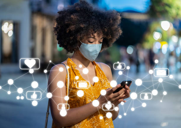 istock Social media and digital online concept, woman using smartphone 1294349132