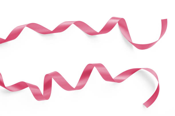 istock Rose gold pink satin bow ribbon scroll set isolated on white background with clipping path for Christmas and wedding card design decoration element 1294350791