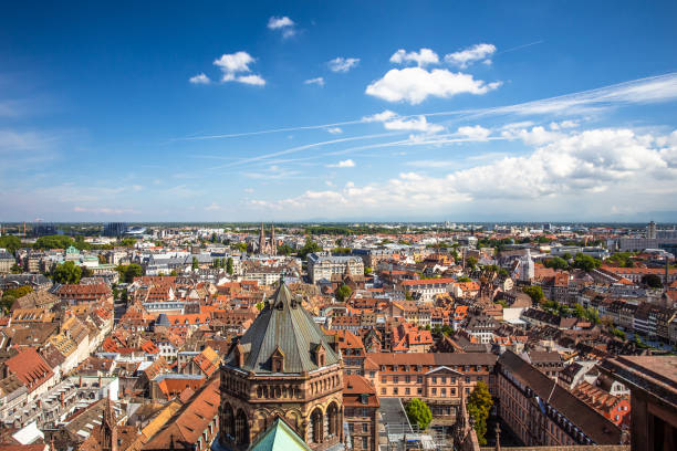 Overhead view of Strasbourg France seen from the Cathedral