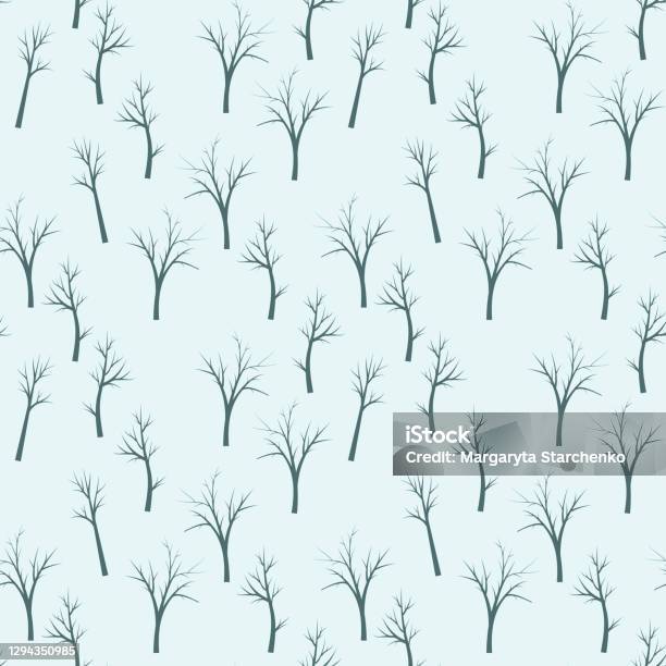 Seamless Tree Post Seamless Trees Pattern Stock Illustration - Download Image Now ...
