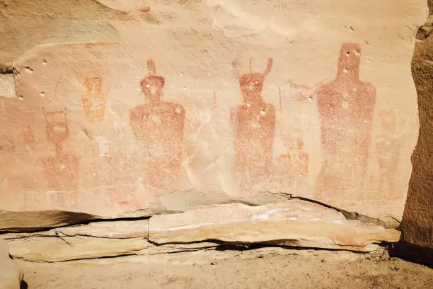 Pictograph Panel in Sego Canyon outside of Moab, Utah.