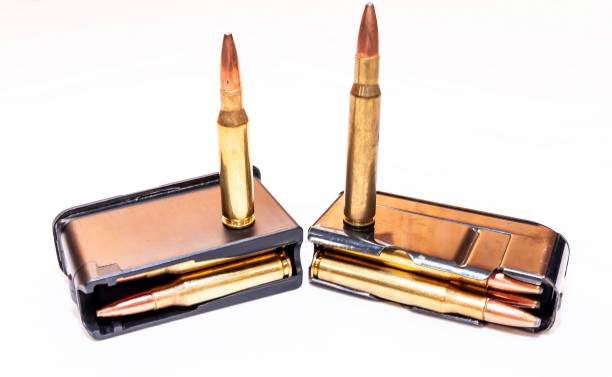 istock Two loaded rifle magazines with ammunition 1294351847