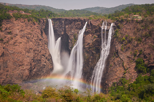 Beautiful view of famous Jog Falls, on Sharavathi River, in Western Ghats of Karnataka state.