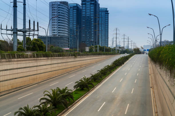 istock Empty urban road and buildings in China 1294362695
