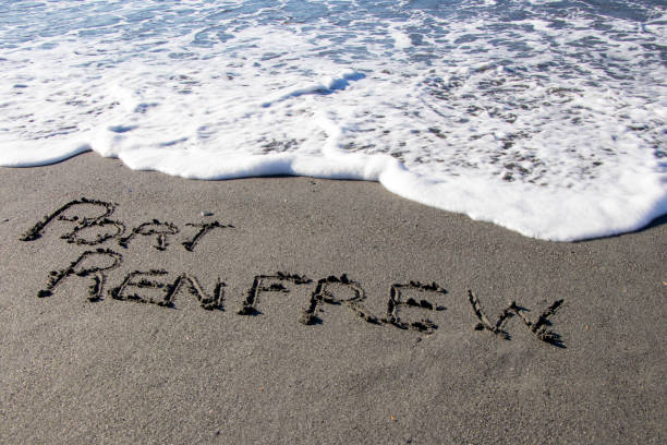 istock Port Renfrew written in the sand 1294364660