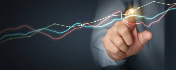 istock Businessman plan graph growth increase of chart positive indicators in his business 1294365312
