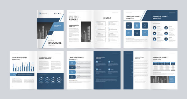 template-layout-design mit deckblatt für firmenprofil, geschäftsbericht, broschüren, flyer, präsentationen, broschüre, magazin, buch .und a4-größenskala für editierbar. - broschüre stock-grafiken, -clipart, -cartoons und -symbole