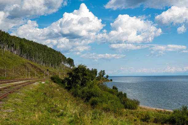 istock shore of Baikal with a railway 1294368595