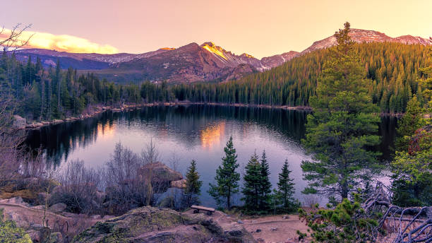 rocky mountain state park at sunset