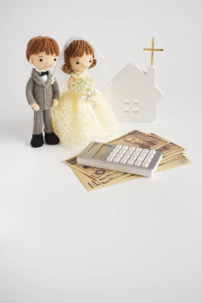 istock Small and cute Amigurumi doll.wedding 1294370726