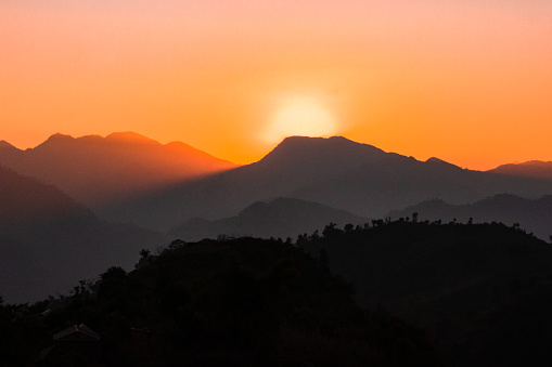 Golden sunset views from Siluwa Palpa Nepal.