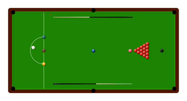 istock Snooker billiard table with lines and balls. Sports design element. Snooker competition. Vector 1294373339