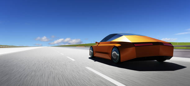 istock EV concept car run on the road. 3d rendering 1294374013