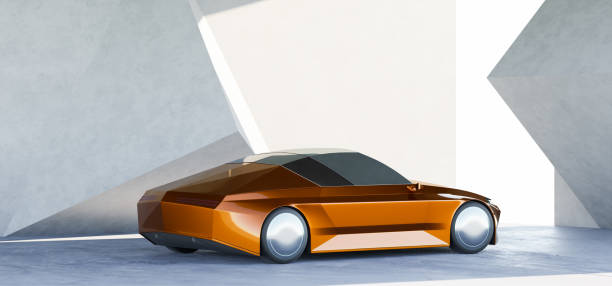 istock Brandless sport car park at a modern garage. 3d rendering 1294374023