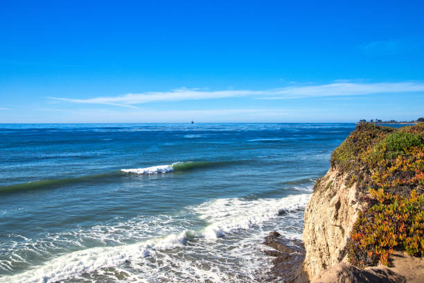Oil platform viewed from Santa Barbara Coastline.