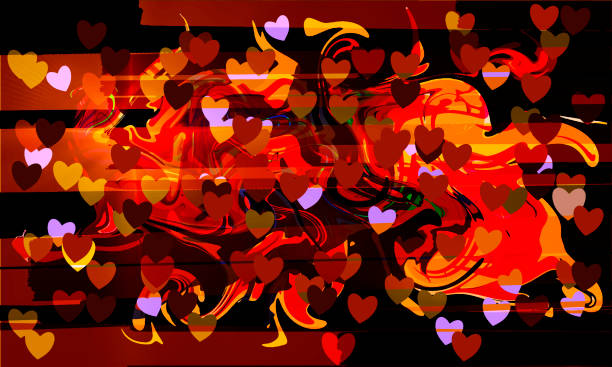 illustrations, cliparts, dessins animés et icônes de fond de graffity de jour de rue valentines avec des coeurs et des courbes eps10 illustration vectorielle superposée. - heart shape valentines day love backgrounds