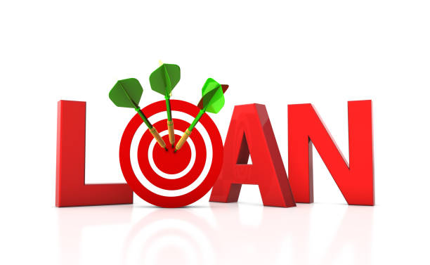 istock LOAN 3D Word with Target and Dart 1294393723