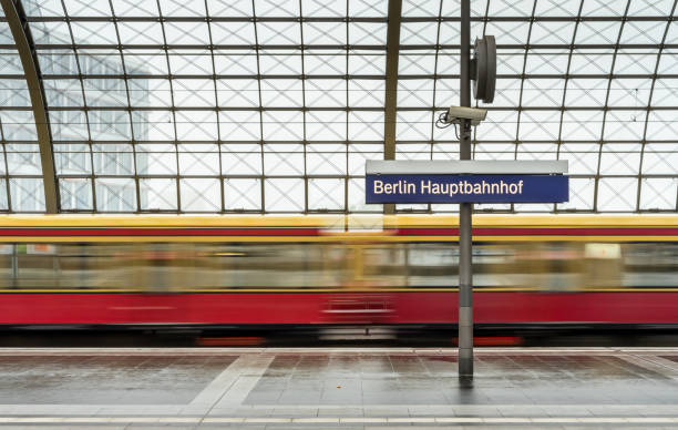 istock Blurred Motion Of Train At Railroad Station 1294394358