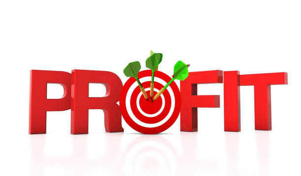istock 3D Word PROFIT with Target and Dart 1294394400