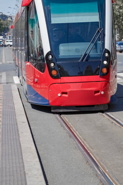 istock Tramway tram on Euorpean street tracks. 1294395153