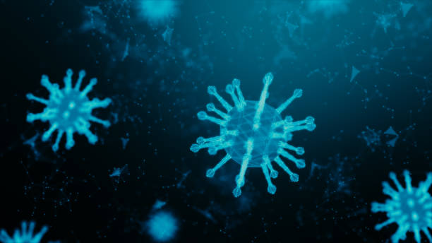 istock 3D Rendering wireframe virus for Covid-19 Coronavirus outbreak concept,  virus 2019-ncov flu outbreak, 3D medical of floating influenza virus cells in microscopic view, World pandemic risk concept 1294398551