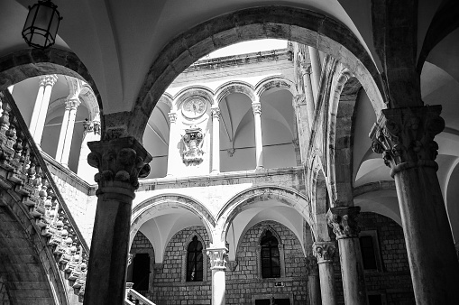 Dubrovnik, Croatia - June 5, 2009: Beautiful ancient details of one of the most beautiful towns and resorts in Croatia - Dubrovnik. This is the interior details of majestic Saint Ignatius Church .