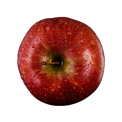 Apple shot from above on white background