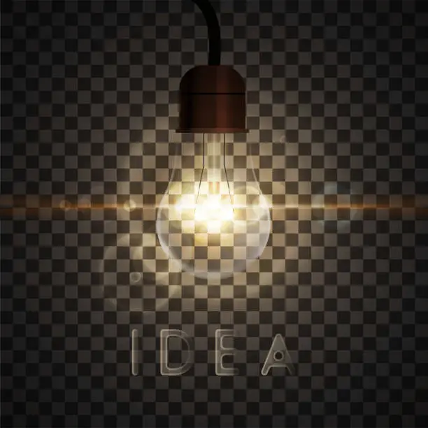 Vector illustration of Realistic edison ligt bulb