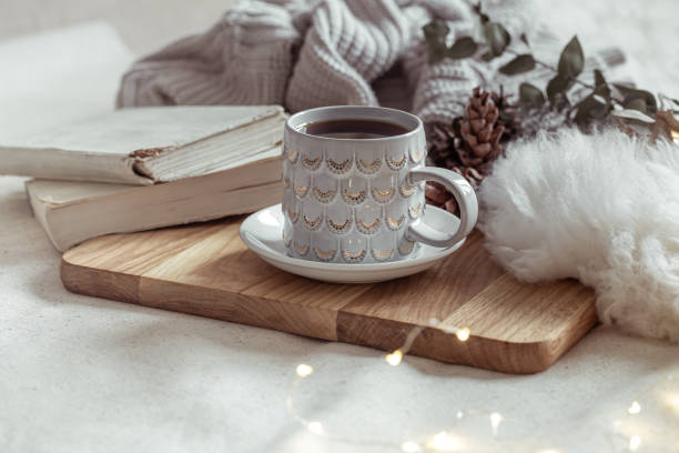 istock A cozy composition with a beautiful cup and decor details. 1294405757
