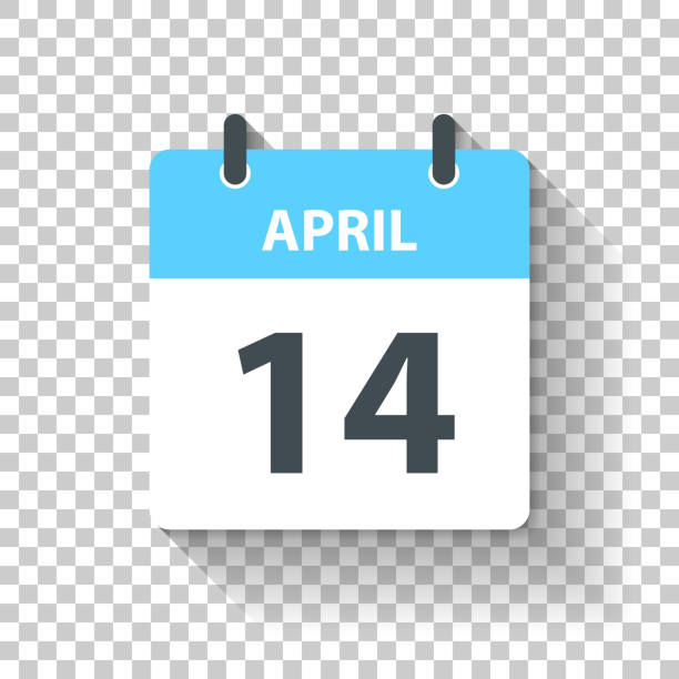 stockillustraties, clipart, cartoons en iconen met 14 april - dagelijks kalenderpictogram in platte ontwerpstijl - april 2023