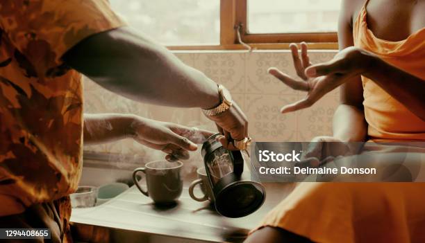 The Best Mornings Are Made With A Good Brew Stock Photo - Download Image Now - Coffee - Drink, Preparation, Making