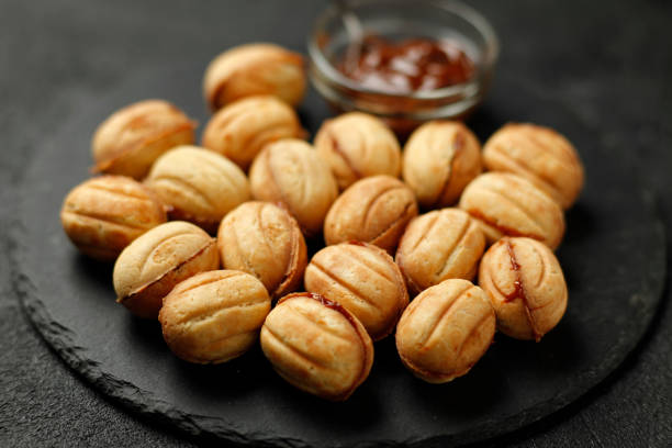 Sweet National Russian Nuts With Condensed Milk Stock Photo - Download ...