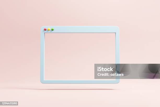 Minimal Web Simple Browser Window Stock Photo - Download Image Now - Three Dimensional, Backgrounds, Border - Frame