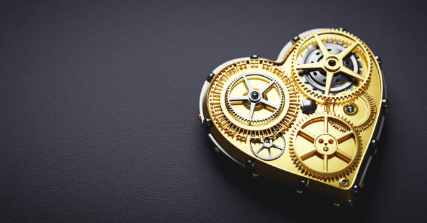 istock Heart shape clockwork. Gears and cogs mechanism. Valentine's Day 1294412259