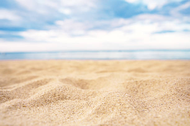 istock Tropical summer sand beach and bokeh sun light on sea background, copy space. 1294412609
