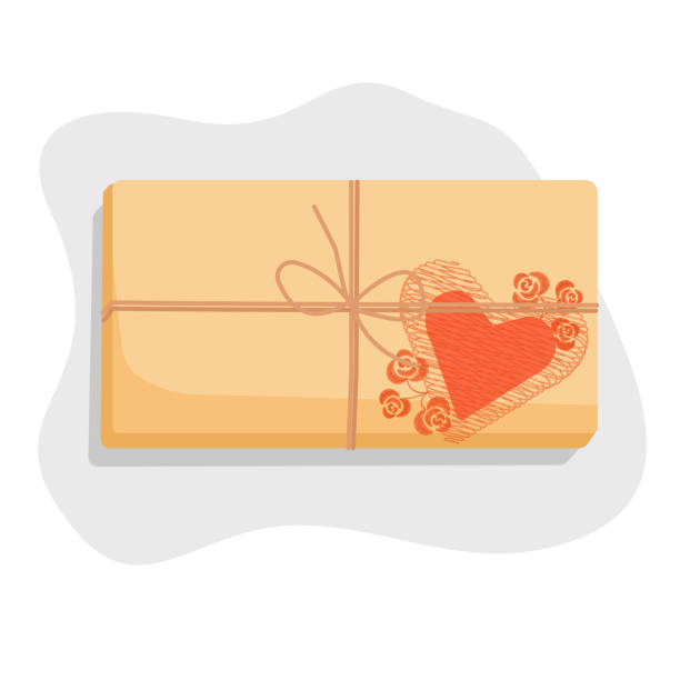 illustrations, cliparts, dessins animés et icônes de boîte cadeau valentin day. présent. boyfrends surprise cadeau. vue du haut. - valentines day gift box happiness joy