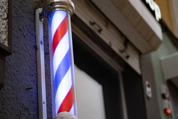 istock A barber's pole, unusual symbol of barbershops 1294419645