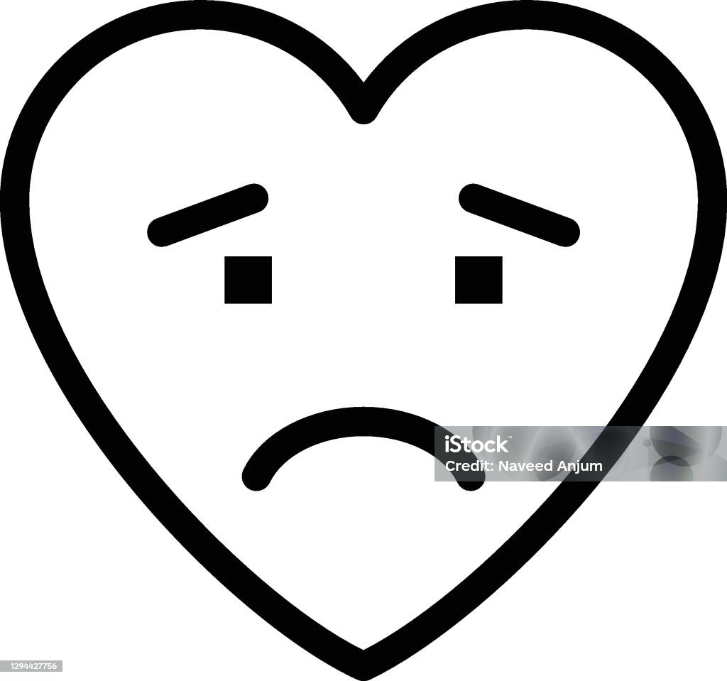 Sad Line Icon Sad Stock Illustration - Download Image Now - Backgrounds, Crying, Cute ...