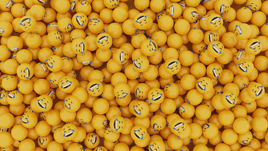 3D Rendered Laughing Tears Emoji Faces foto de stock photo