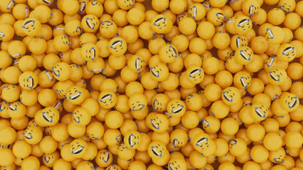 Photo of 3D Rendered Laughing Tears Emoji Faces stock photo